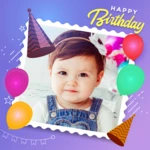 happy birthday photo frame android application logo